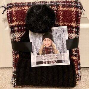 Emanuel Geraldo Hat and Blanket Scarf Set